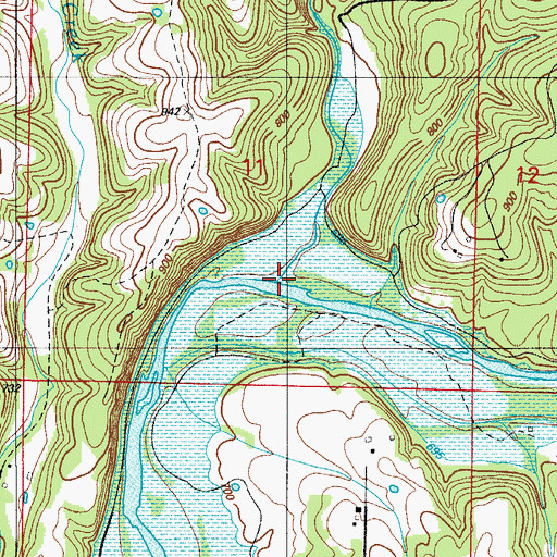 Topographic Map of Max Creek, MO