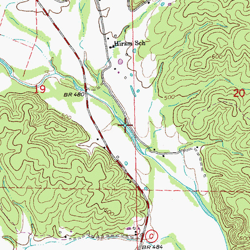 Topographic Map of McCabe Creek, MO