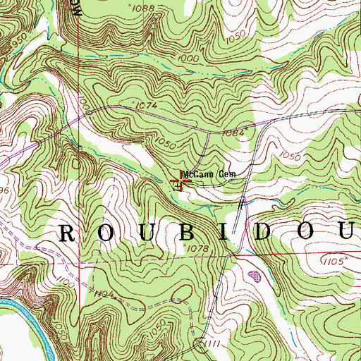 Topographic Map of McCann Cemetery, MO