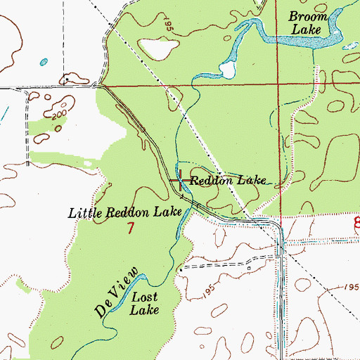 Topographic Map of Reddon Lake, AR