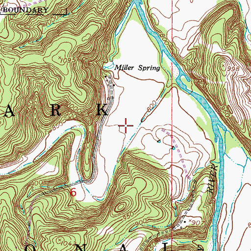 Topographic Map of McCourtney Hollow, MO