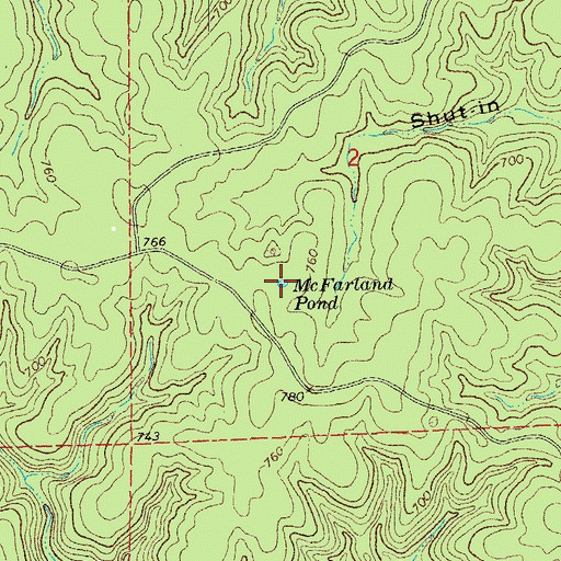 Topographic Map of McFarland Pond, MO