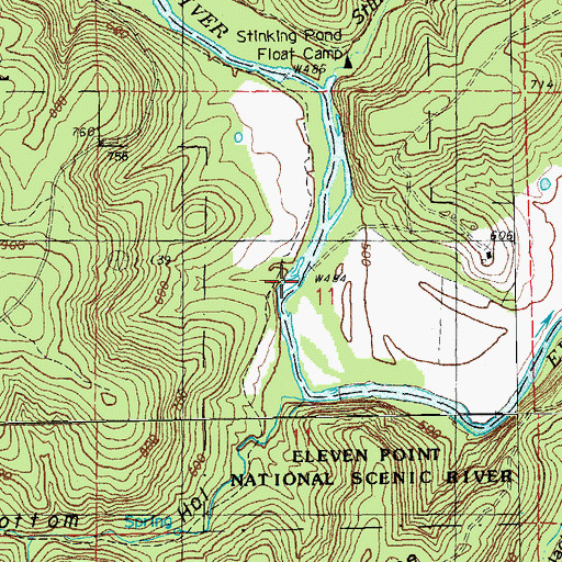 Topographic Map of McFry Ford, MO