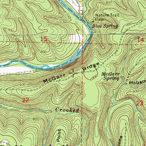 Topographic Map of McGarr Ridge, MO