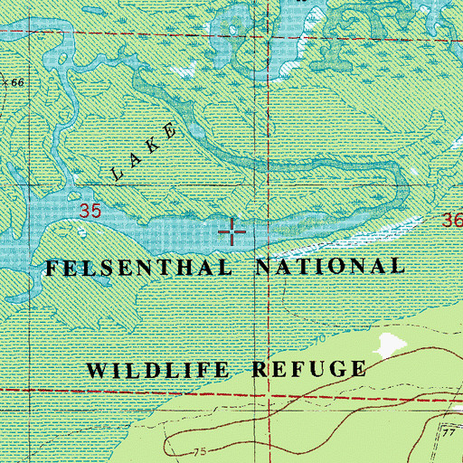 Topographic Map of Redeye Lake, AR