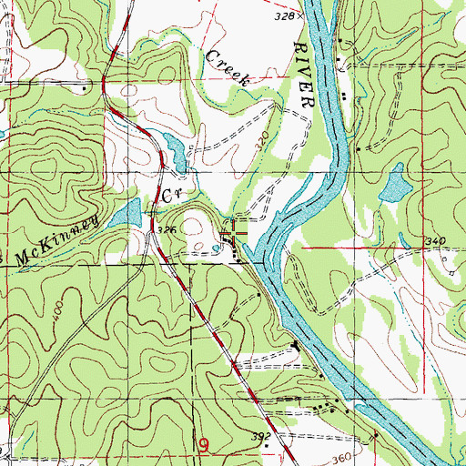 Topographic Map of McKinney Creek, MO