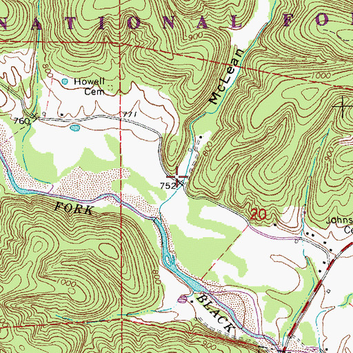 Topographic Map of McLean Hollow, MO