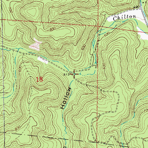 Topographic Map of McSpadden Hollow, MO