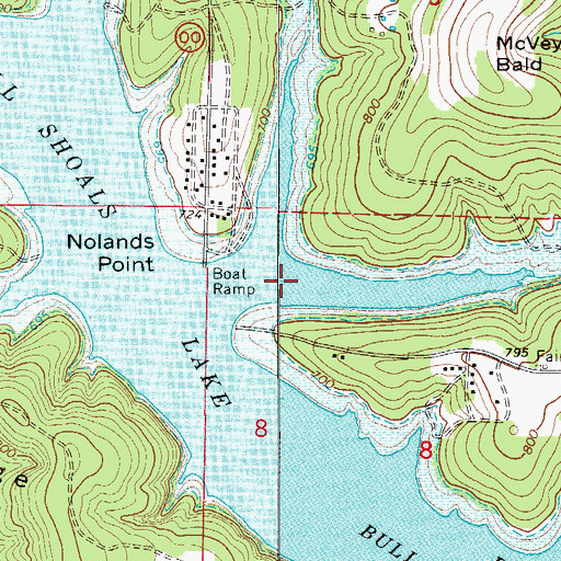 Topographic Map of McVey Branch, MO