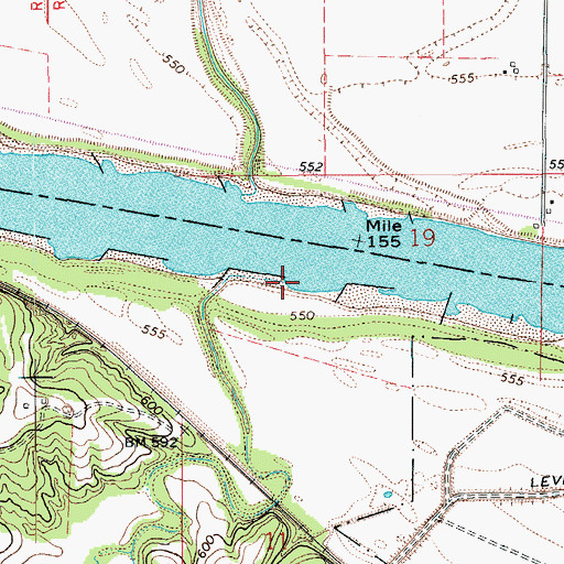 Topographic Map of Meadows Creek, MO