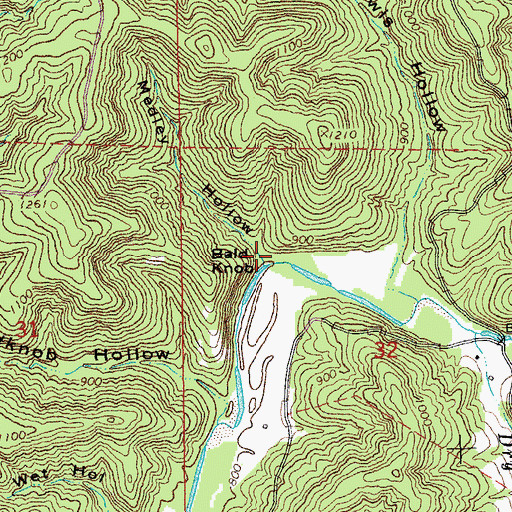 Topographic Map of Medley Hollow, MO