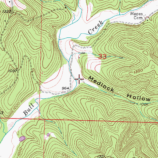 Topographic Map of Medlock Hollow, MO