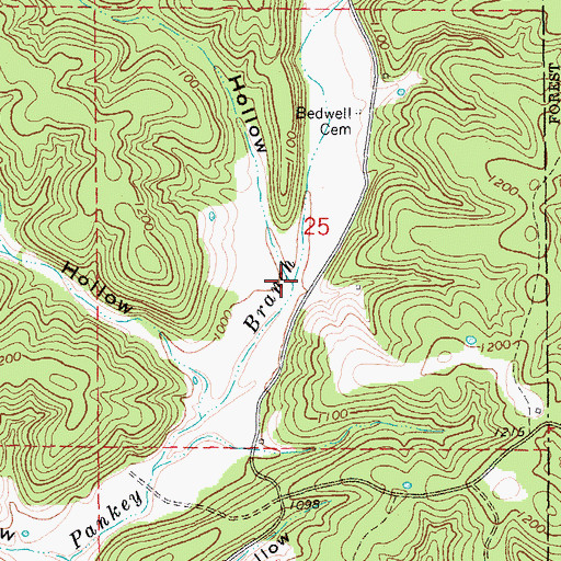Topographic Map of Meyers Hollow, MO