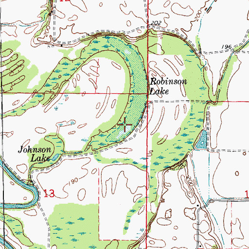 Topographic Map of Robinson Lake, AR