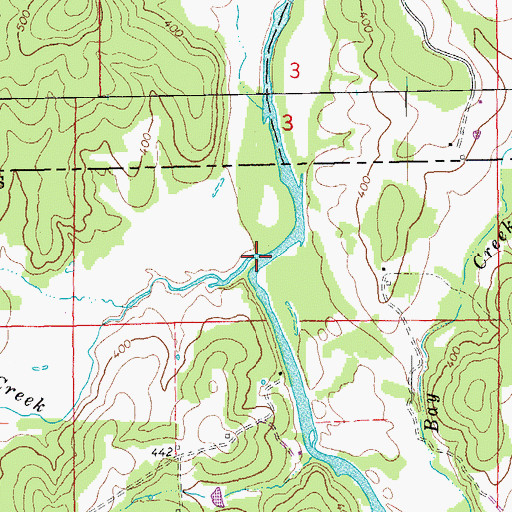 Topographic Map of Mill Creek, AR