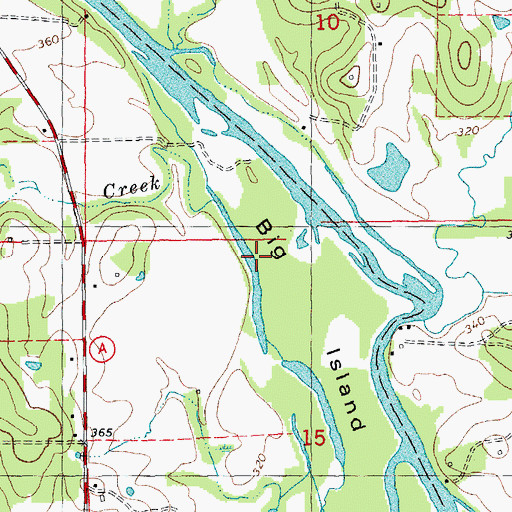 Topographic Map of Mill Creek, MO