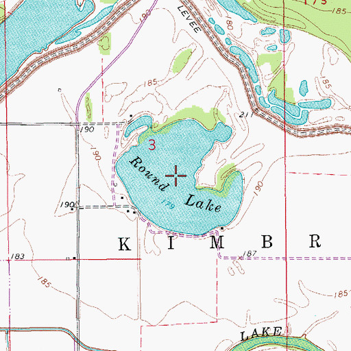 Topographic Map of Round Lake, AR