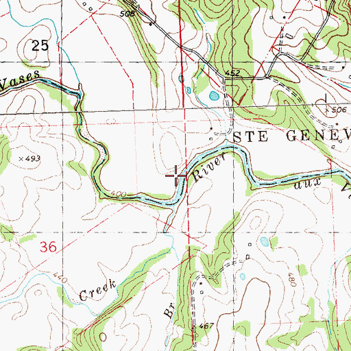 Topographic Map of Mill Creek, MO