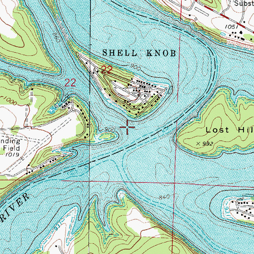 Topographic Map of Mill Creek, MO