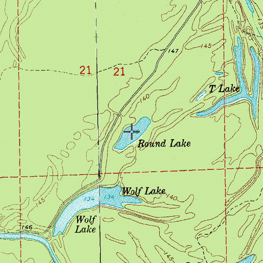 Topographic Map of Round Lake, AR
