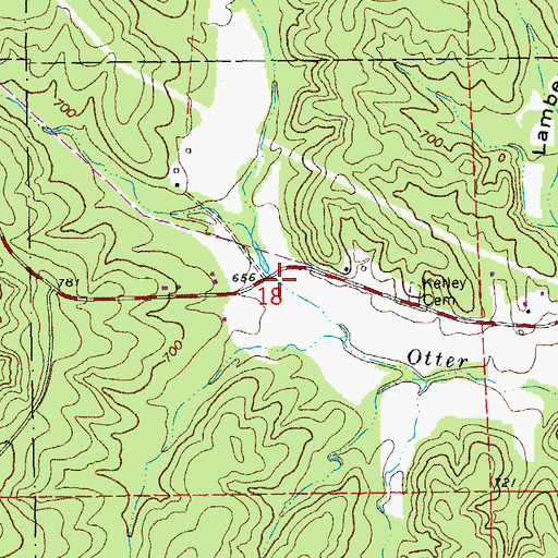 Topographic Map of Mill Field Hollow, MO