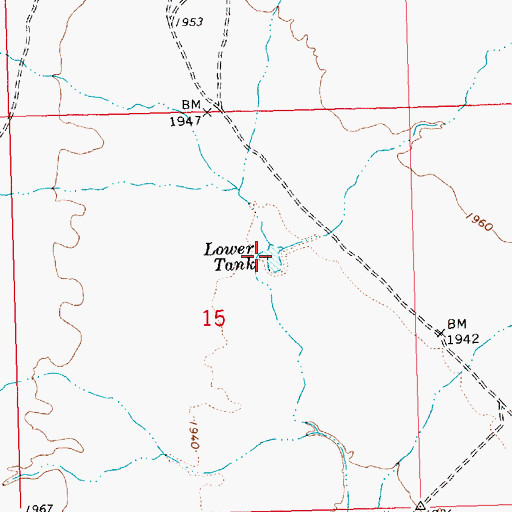 Topographic Map of Lower Tank, AZ