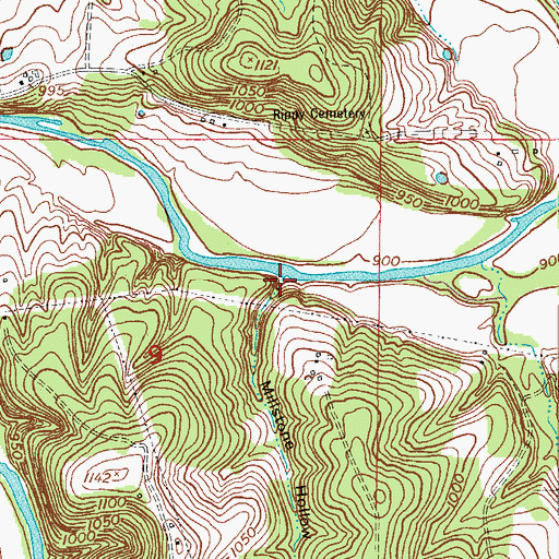 Topographic Map of Millstone Hollow, MO