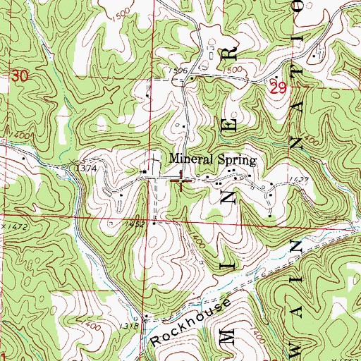 Topographic Map of Mineral Spring, MO