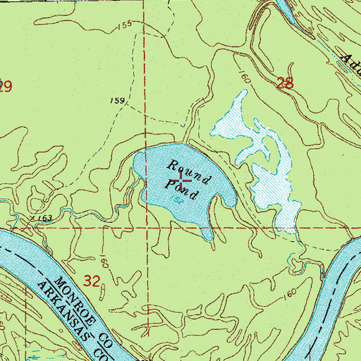 Topographic Map of Round Pond, AR