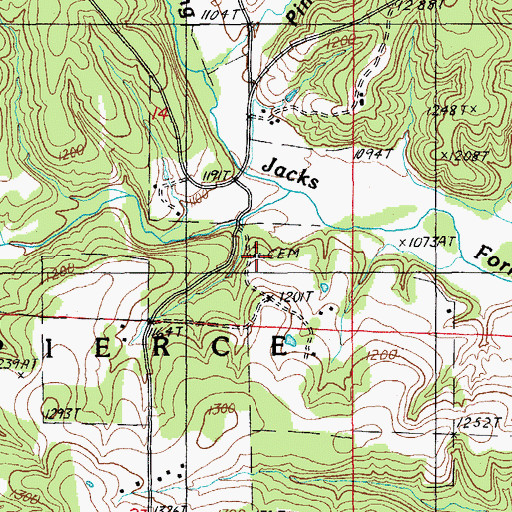 Topographic Map of Moores Chapel, MO
