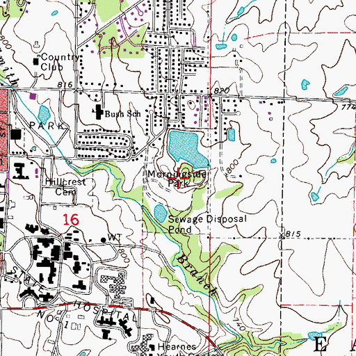 Topographic Map of Morningside Park, MO