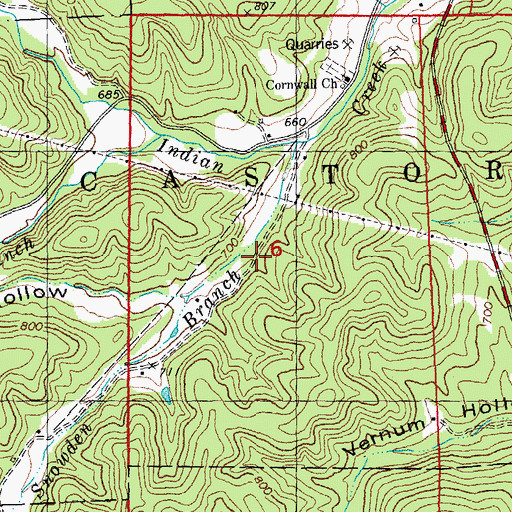 Topographic Map of Martin Hollow, MO