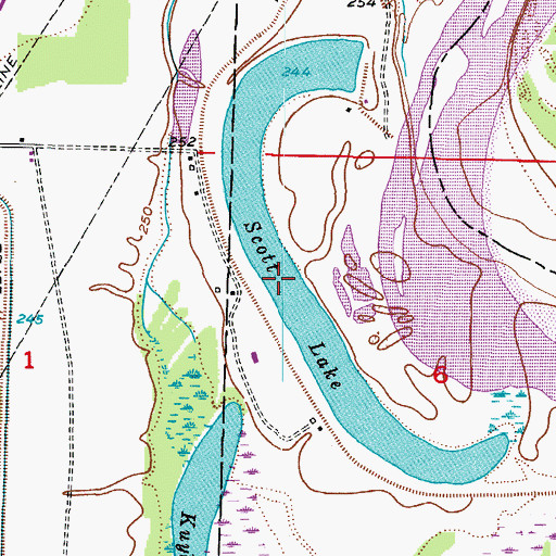 Topographic Map of Scott Lake, AR