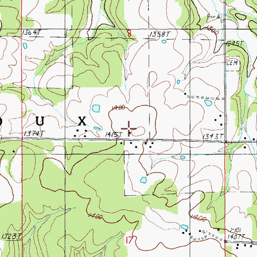 Topographic Map of Mount Pisgah School, MO