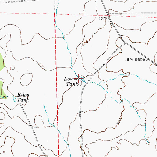 Topographic Map of Lower Tank, AZ
