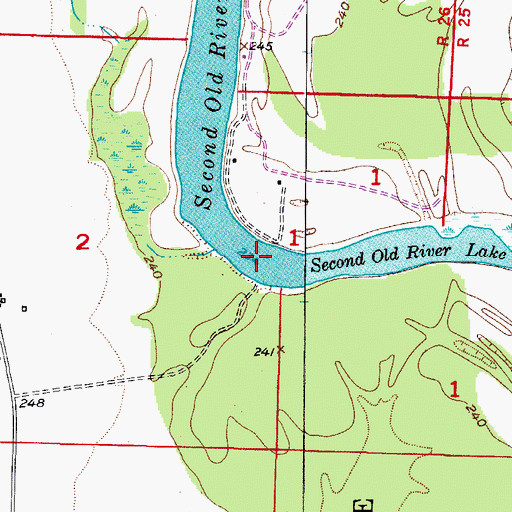 Topographic Map of Second Old River Lake, AR