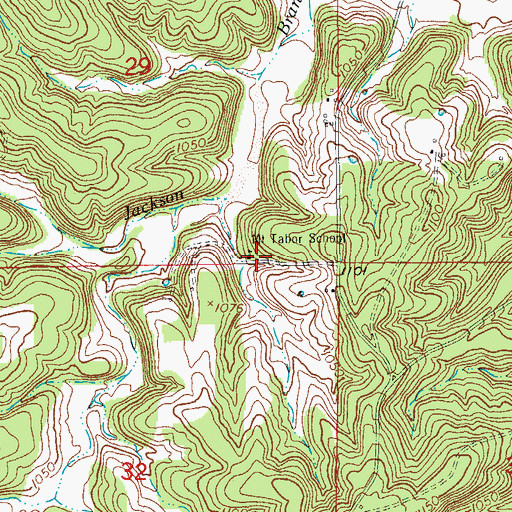 Topographic Map of Mount Tabor School, MO
