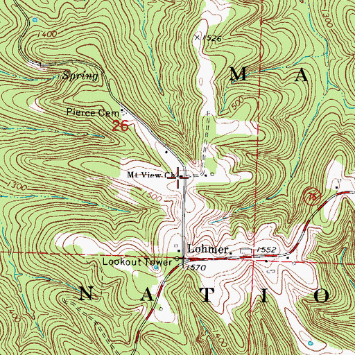 Topographic Map of Mount View Church, MO