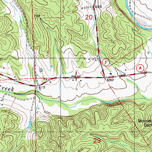 Topographic Map of Mouser School, MO