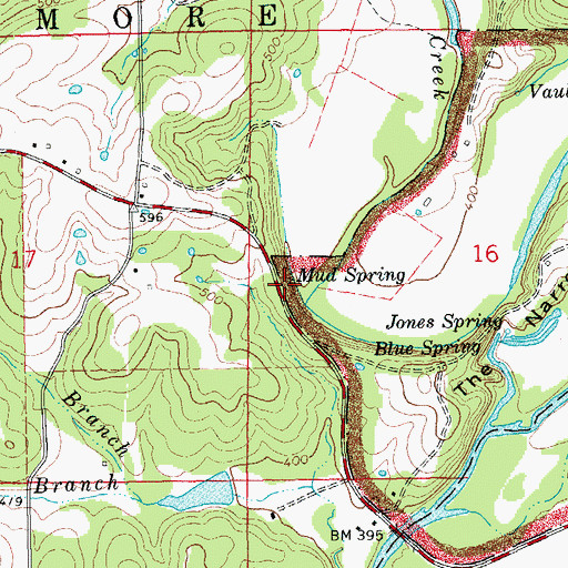 Topographic Map of Mud Spring, MO