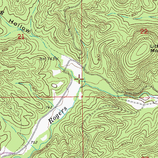 Topographic Map of Mud Spring Hollow, MO