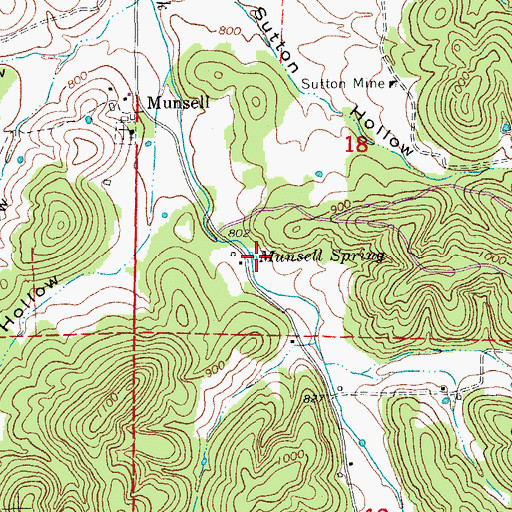 Topographic Map of Munsell Spring, MO