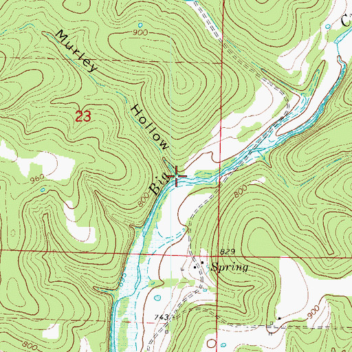 Topographic Map of Murley Hollow, MO