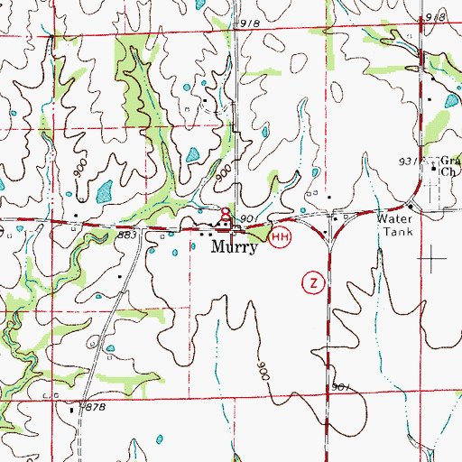 Topographic Map of Murry, MO