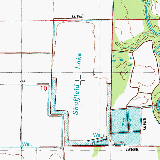 Topographic Map of Shuffield Lake, AR