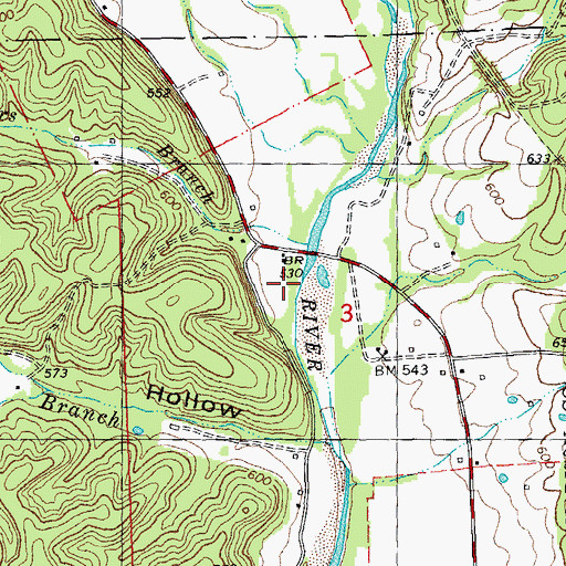 Topographic Map of Myers Branch, MO