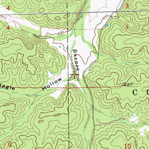 Topographic Map of Nagle Hollow, MO