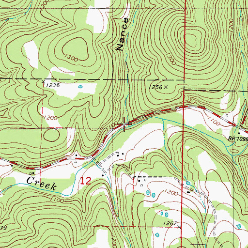 Topographic Map of Nance Hollow, MO