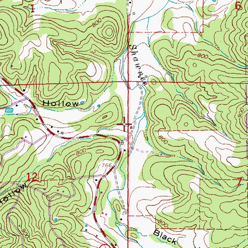 Topographic Map of Nash Hollow, MO