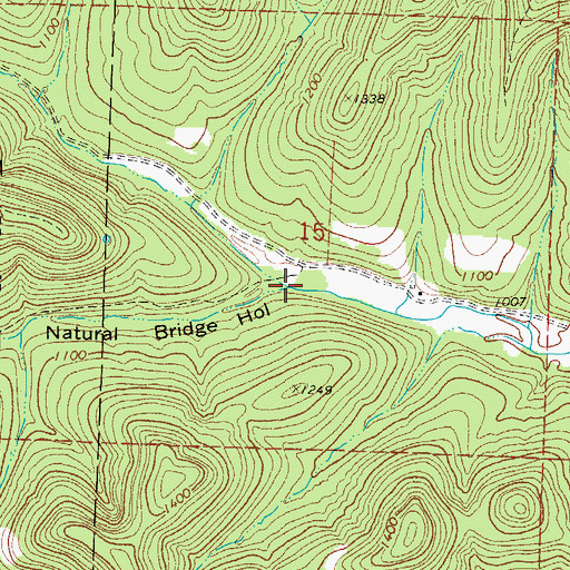 Topographic Map of Natural Bridge Hollow, MO